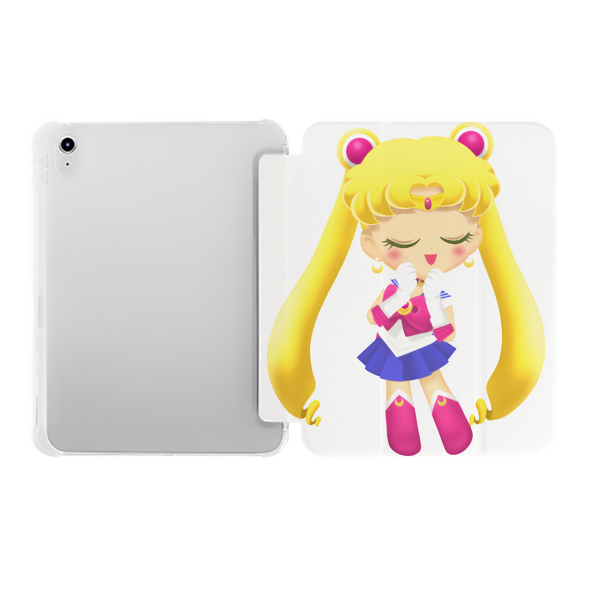 （画像用） 美少女戦士セーラームーン 月野 うさぎ つきの うさぎ Sailor Moon Tsukino Usagi IPad ケース ペン収納付き 三つ折りスタンド PUレザー×シリコン 対応機種9.5/10.5/10.9インチ